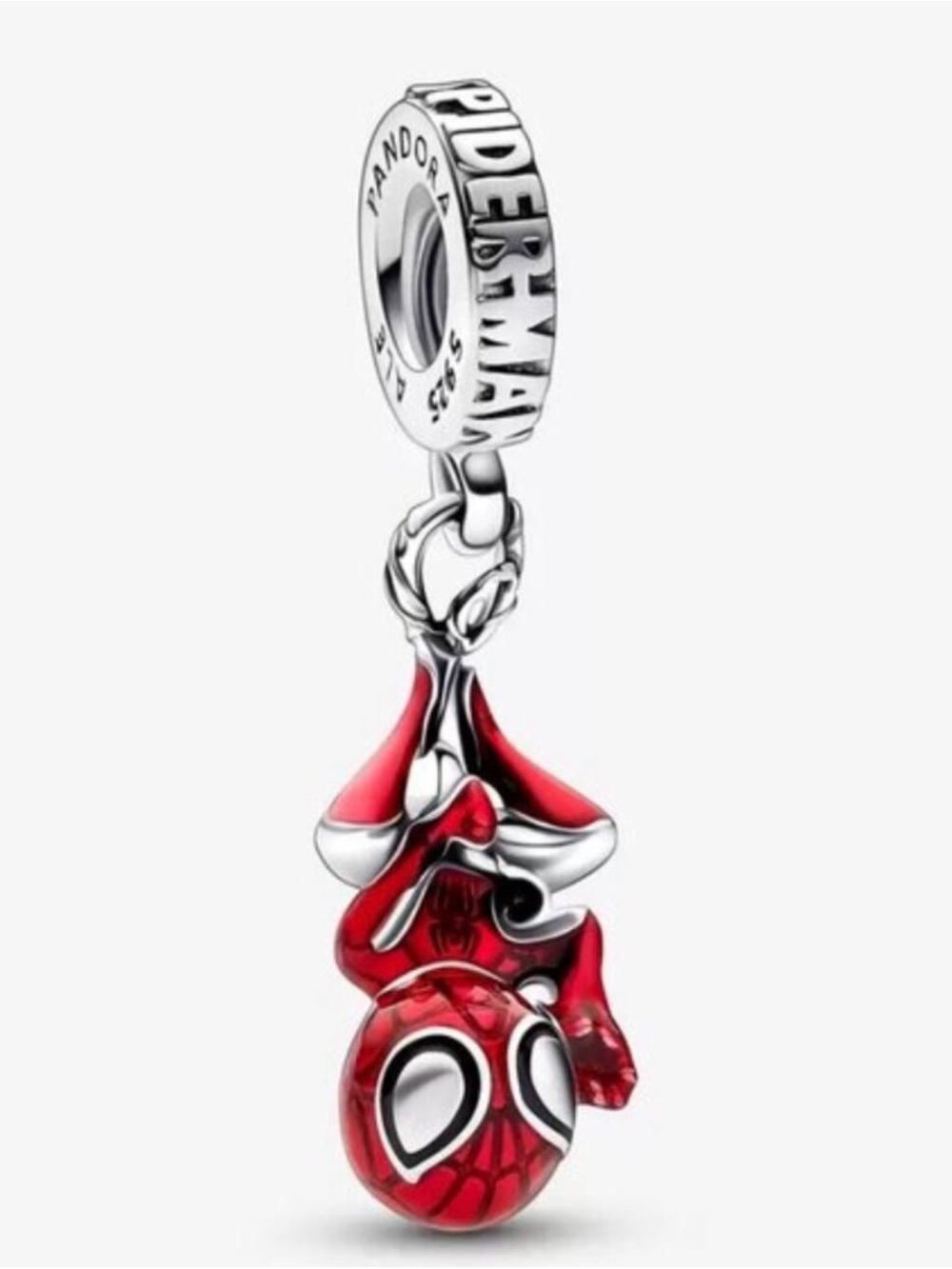 Pandora Marvel Spider-Man Hanging Upside Down Dangle Charm Red Enamel